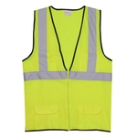 2XL/3XL Yellow Solid Zipper Safety Vest