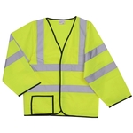 2XL/3XL Yellow Solid Long Sleeve Safety Vest