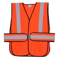 Orange solid safety vest with side strap; includes 2" horizontal/vertical...