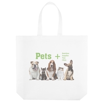 Laminated Non-Woven Tote with lay-flat side and bottom gussets.... from ASI...