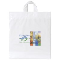 Low-density plastic bag with sturdy, fused soft loop handles.... from ASI...