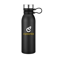 Powder coated vacuum bottle with stainless steel lid and rubber attachment......