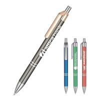 Economical Metal Retractable Ballpoint pen with chromatic color barrels...