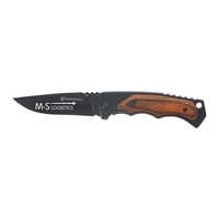 4.7" wood insert handle. 3.8" black stainless-steel blade. A modern knife......