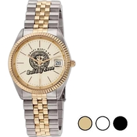 Watch made of gold-plated, two-tone stainless steel with gold tone bezel,......