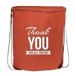 Thank You Drawstring Red Bag