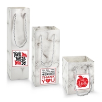 Card stock gift bags with rope handles with marble design in... from ASI...