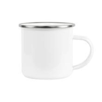 12 oz Fine Enamel Cup - Silver Rim - Orca