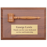 5" x 7" Gavel Plaque includes 5" Walnut finish gavel and... from ASI 56020...