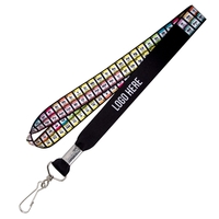 36" x 3/4" polyester lanyard with Periodic Table motif, metal crimp... from...