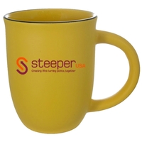 14 oz. yellow matte satin mug made of ceramic with handle... from ASI 46573...