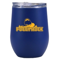12 oz Albany Blue Matte Satin Insulated SS Stemless Wine