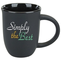 14 oz. black matte satin mug made of ceramic with handle... from ASI 46573...