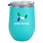 12 oz Albany Aquamarina Matte Satin SS Stemless Wine