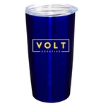 20 oz Pro20 Blue Insulated SS Travel Mug w/ Clear Lid