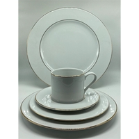 5 pieces place setting Double Gold Banded Rim Style