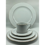 5 pieces place setting Double Gold Banded Rim Style