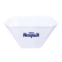 White, diamond shaped, hammered beverage tub with 10-qu capacity. Durable,......