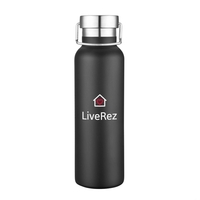 Powder coated vacuum bottle with stainless steel lid and carrying handle......