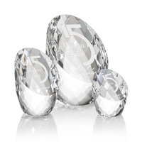 Optical crystal oval shape award with many facets.... from ASI 84592 St Regis...