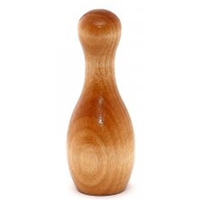 4" Mini Varnished Wood Bowling Pin