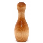 4" Mini Varnished Wood Bowling Pin