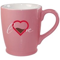 16 oz. ceramic mug with pink exterior and white interior.... from ASI 46573...