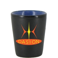 1.5 oz. ceramic shot glass with a blue interior and black... from ASI 46573...
