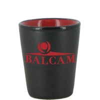 1.5 oz. ceramic shot glass with a red interior and black... from ASI 46573...