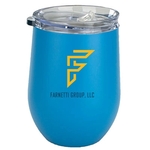 12 oz Albany Hawaiian Blue Matte Satin SS Stemless Wine