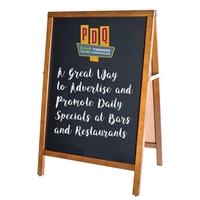 36" x 24" wooden two-sided menu chalkboard with steel hinges.... from ASI...