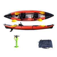 Durable 2-person inflatable kayak with paddles, pump, fin, and backpack -......