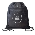 420D Polyester Drawstring Gym Backpack w/ Zipper Pocket