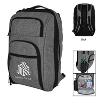 Heathered RFID laptop backpack and briefcase with several pockets and...