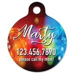 1 .25" Gloss White Aluminum Round Pet Tag w/ Tab