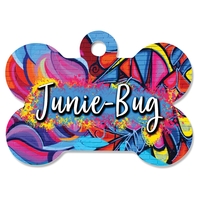 Anodized aluminum pet tag shaped like a bone; measures 1" x... from ASI 92531...