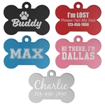 1.5" x 1" Black Anodized Aluminum Bone Pet Tag