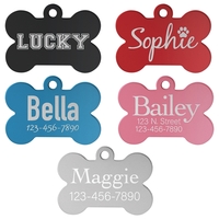 Anodized aluminum pet tag shaped like a bone; measures .75" x... from ASI...