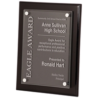 9" x 12" black piano-finished plaque with a floating piece of... from ASI...