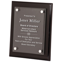 8" x 10" black piano-finished plaque with a floating piece of... from ASI...