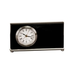 7.5" x 4" Black Piano Finish Horizontal Desk Clock