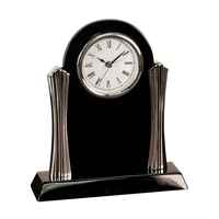 8.25" x 7.5" black piano finish clock with engraving.... from ASI 92531...