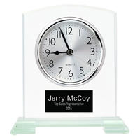 6.25" square arch glass clock with engraving.... from ASI 92531 Unique Custom...