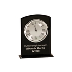 6.25" Black Glass Arch Clock with Base