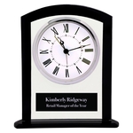 6.25" Black/Clear Glass Square Arch Clock