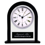 6.25" Black/Clear Glass Arch Clock