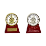 7.25" Executive Gold & Rosewood Piano Finish Clock