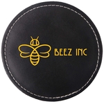 Benson Bonded Leather Round Coaster