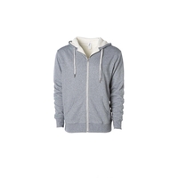 INDEPENDENT TRADING CO. UNISEX HEAVYWEIGHT SHERPA LINED HEATHER ZIP HOOD......