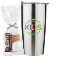 20 oz stainless steel straight tumbler with S'mores Kit Mug Stuffer.... from...